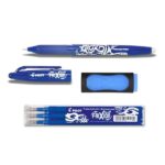 1 Frixion Ball Blu + set di mine (3 pcs) + gomma da cancellare