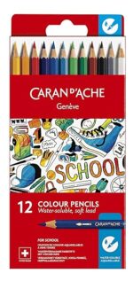 CARAN D'ACHE 1290.712 - Matite colorate School, confezione da 12