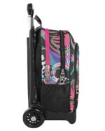 COMIX FLASH - Zaino Con Trolley Staccabile e Regolabile in Altezza, con Manico e Spallacci a Scomparsa, Ampio Vano - Zainetto Bambina e Bambino con Etichetta Nome e Zaino Scuola, Rosa/Nero, 32x52hx23 - immagine 7