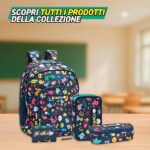 COMIX Scomix by Sio - Astuccio Scuola, Astuccio 3 Scomparti per Bambini e Ragazzi, con Set Cancelleria Incluso, 5 Etichette Adesive Portanome e Pratiche Chiusure a Zip, 20 x 13H x 7 cm, Blu - immagine 8