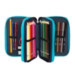 COMIX Scomix by Sio - Astuccio Scuola, Astuccio 3 Scomparti per Bambini e Ragazzi, con Set Cancelleria Incluso, 5 Etichette Adesive Portanome e Pratiche Chiusure a Zip, 20 x 13H x 7 cm, Blu - immagine 10