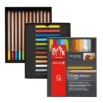 Caran D'Ache - Kit per principianti, composto da 12 matite colorate e 12 pastelli, colori assortiti