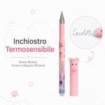 Colourbook Set 3 Penne Gel Cancellabili Ricaricabili, Inchiostro Termosensibile Blu E Rosso, Punta 0,7 Mm, Gomma Integrata, Coccolotti - immagine 6
