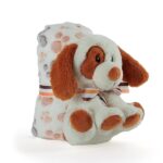 Coperta Neonato con Peluche Animale Morbida e Calda 120x80 - Mussola Bimbo Bimba 0 1 2 3 Anni con Pupazzo - Plaid Invernale Bambini Bambine - Copertina Colorata Soffice con Fiocchetto - Perletti