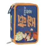 DRAGONBALL - Astuccio 3 Scomparti Bambina e Bambino, con Interno Organizzato, Tasca a Zip e Organizer Portapenne - Astuccio Scuola Media e Elementare in Tessuto, 20x13x7h cm