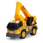 Dickie Toys - Escavatore Cm. 30, con braccio girevole a 360°, perfetto per giocare sulla sabbia, con luci e suoni, a partire dai 3 anni, 203306026