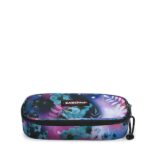 EASTPAK ASTUCCIO OVAL SINGLE DREAMFLOWER DARK COLORE NERO E VIOLA CON FIORI