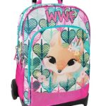 Franco Cosimo Panini WWF - Zaino Illustrato Trolley STACCABILE Regolabile con Maniglia e Spallacci a Scomparsa, Cerniera e Tasca Frontale Zip - Zainetto Bambina - Zaino Scuola cm 36x23X47H