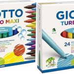 GIOTTO Turbo Maxi - Astuccio Da 24 Pennarelli A Punta Larga, 5 mm, Super Lavabili