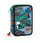 GO POP Astuccio T-Rex, Completo di Set Cancelleria, Astuccio 3 Scomparti per Bambino e Ragazzi, Prima Elementare, Tema Dinosauri, Per Scuola Elementare e Medie - immagine 3