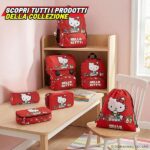 HELLO KITTY - Astuccio Scuola Ufficiale Hello Kitty, Astuccio 3 Scomparti Bambino e Bambina con Set Cancelleria, Penna Cancellabile Blu e Pratica Chiusura a Zip, 20x13Hx7 cm - immagine 8