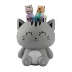 I-TOTAL - Portatutto 3D – Organizer da Scrivania in Stile Kawaii per Penne e Accessori, Idea Regalo (GREY CAT) - immagine 6