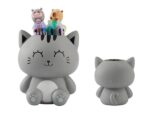 I-TOTAL - Portatutto 3D – Organizer da Scrivania in Stile Kawaii per Penne e Accessori, Idea Regalo (GREY CAT) - immagine 7