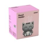 I-TOTAL - Portatutto 3D – Organizer da Scrivania in Stile Kawaii per Penne e Accessori, Idea Regalo (GREY CAT) - immagine 9