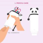LEGAMI - Set di 10 penne gel cancellabili + Panda 2 in 1 astuccio portapenne - con inchiostro cancellabile termosensibile, gamma di colori dell'inchiostro e disegni a botte, punta da 0,7 mm, set 2 - immagine 6