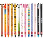 LEGAMI - Set di 13 Penne Gel Cancellabili, Inchiostro Termosensibile e Colorato, Design Divertente a Forma di Barile, Punta 0,7 mm, Motivi Animali Panda, Lama, Unicorno