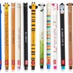 LEGAMI - Set di 15 penne gel cancellabili, con inchiostro gel cancellabile, non rovinano i fogli, punta da 0,7 mm, colori assortiti e motivi a forma di animali