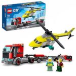 LEGO 60343 City Great Vehicles Trasportatore di Elicotteri di Salvataggio, Camion Giocattolo, Giochi per Bambini e Bambine dai 5 Anni, Idee Regalo