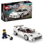 LEGO 76908 Speed Champions Lamborghini Countach, replica di modelli di auto da corsa, set da costruzione da collezione con minifigure pilota, multicolore