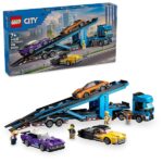 LEGO City 60408 - Autotransporter con Sportwagen, Muslcar e Hot Rod (998 pezzi)