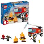 LEGO City Fire Autopompa con Scala dei Vigili del Fuoco, Playset con Minifigure di Pompiere per Bambini 4+ Anni, 60280