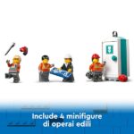 LEGO City Gru da Cantiere Mobile Gialla, Giochi Creativi per Bambini e Bambine da 9 Anni con Veicolo Giocattolo da Cantiere con Funzioni Realistiche e 4 Minifigure, Idea Regalo Divertente 60409 - immagine 7