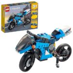 LEGO Creator 3 in 1 Superbike, Moto Classica e Hoverbike, Veicoli Giocattolo, Costruzioni per Bambini, 31114