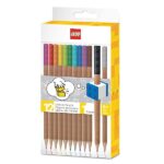 LEGO IQ Matite Colorate per Bambini - Cancelleria Scolastica per Scrittura Creativa e Disegno, Set di 12 Pastelli Colori con Cappuccio (Pacchetto da 12 colori)