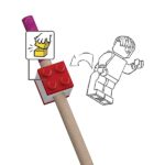 LEGO IQ Matite Colorate per Bambini - Cancelleria Scolastica per Scrittura Creativa e Disegno, Set di 12 Pastelli Colori con Cappuccio (Pacchetto da 12 colori) - immagine 4