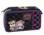 LYON GAMER - Astuccio Scuola Ufficiale Lyon Gamer, Astuccio 3 Scomparti Bambino e Bambina con Set Cancelleria, Penna Cancellabile Blu Frixion e Pratica Chiusura a Zip, 20x13Hx7 cm, Multicolore