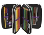 LYON GAMER - Astuccio Scuola Ufficiale Lyon Gamer, Astuccio 3 Scomparti Bambino e Bambina con Set Cancelleria, Penna Cancellabile Blu Frixion e Pratica Chiusura a Zip, 20x13Hx7 cm, Multicolore - immagine 5