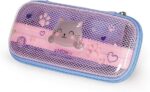 Legami - Astuccio Wonderwow, 2 scomparti e portapenne, scomparto interno in rete, chiusura lampo, 23 x 11 x 5 cm, multicolore, 23 x 11 x 5 cm, Kitty con gomma - immagine 4