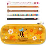 Legami Astuccio e penna cancellabile WonderWow | Set di 5 penne a forma di animale con inchiostro termosensibile + astuccio a 2 scomparti