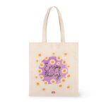 Legami - Borsa di cotone, Taschina interna, con Soffietto, Manico Lungo, Ecologica, 38,5x42 cm, Tema Daisy