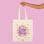 Legami - Borsa di cotone, Taschina interna, con Soffietto, Manico Lungo, Ecologica, 38,5x42 cm, Tema Daisy - immagine 3