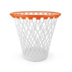Legami - Cestino a Forma di Canestro, 32x30 cm, in Plastica, Slam Dunk, Basketball Bin, Cestino per Rifiuti, Arancio e Bianco, per Buttare i Rifiuti con Stile