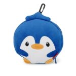 Legami - Cuscino da Viaggio con Mascherina da Notte, Chiusura a Zip, Salvaspazio, Gancio per un Trasporto comodo, 16x16 cm, Tema Penguin