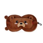Legami - Cuscino da Viaggio con Mascherina da Notte, Chiusura a Zip, Salvaspazio, Gancio per un Trasporto comodo, 16x16 cm, Tema Teddy Bear - immagine 3