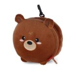 Legami - Cuscino da Viaggio con Mascherina da Notte, Chiusura a Zip, Salvaspazio, Gancio per un Trasporto comodo, 16x16 cm, Tema Teddy Bear - immagine 5