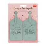 Legami - Etichette Bagaglio, Let's Get Lost Together, Set di 2 Targhette per Valigia, Accessorio per Viaggio Aereo Crociera Treno, Tag del Bagaglio per Proteggi Dati in Pelle PU e Microfibra - immagine 7