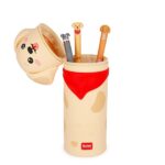 Legami - Kawaii Astuccio Scuola 2 in 1 in Morbido Silicone, Golden, Portapenne da Tavolo, Chiusura con Cerniera, Penne Pastelli Pennarelli, H 20 cm - immagine 3