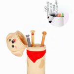 Legami - Kawaii Astuccio Scuola 2 in 1 in Morbido Silicone, Golden, Portapenne da Tavolo, Chiusura con Cerniera, Penne Pastelli Pennarelli, H 20 cm - immagine 4