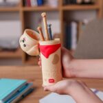 Legami - Kawaii Astuccio Scuola 2 in 1 in Morbido Silicone, Golden, Portapenne da Tavolo, Chiusura con Cerniera, Penne Pastelli Pennarelli, H 20 cm - immagine 8