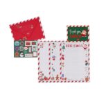 Legami - Kit per Lettera a Babbo Natale, Set Lettera Unisex, Contiene Busta, Lettere Da Compilare, Cartolina, Foglio Adesivi, Dettagli in Lamina-Glitter, Carta Certificata FSC