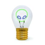 Legami - Lampada da Tavolo a forma di Lampadina, Ricaricabile con Cavo USB, Senza Fili, Bulb Fiction, 6.8 x 10.3 cm