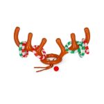 Legami - Lancio degli Anelli Gonfiabile Oh My Deer, Corna da Renna Gonfiabili, 6 anelli gonfiabili, 1 Naso Rosso da Renna, Attività divertente, Diametro 24 cm - immagine 3