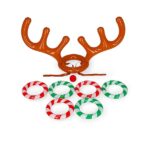 Legami - Lancio degli Anelli Gonfiabile Oh My Deer, Corna da Renna Gonfiabili, 6 anelli gonfiabili, 1 Naso Rosso da Renna, Attività divertente, Diametro 24 cm - immagine 4
