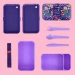Legami - Porta Pranzo, Lunch Box con 3 Posate Incluse, Flowers, Contenitore, Capacità 1200 ml, a Prova di Perdite, Adatto a Microonde e Lavastoviglie, Ideale per Scuola, Ufficio, Lavoro - immagine 4