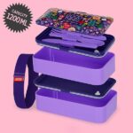Legami - Porta Pranzo, Lunch Box con 3 Posate Incluse, Flowers, Contenitore, Capacità 1200 ml, a Prova di Perdite, Adatto a Microonde e Lavastoviglie, Ideale per Scuola, Ufficio, Lavoro - immagine 5