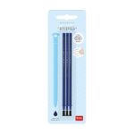 Legami - Refill per Penna Gel Cancellabile, Set 3 Pezzi, Altezza 13 cm, Inchiostro Termosensibile Blu, Punta 0,7 mm